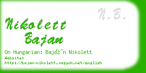 nikolett bajan business card